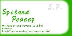 szilard pevecz business card