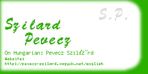 szilard pevecz business card